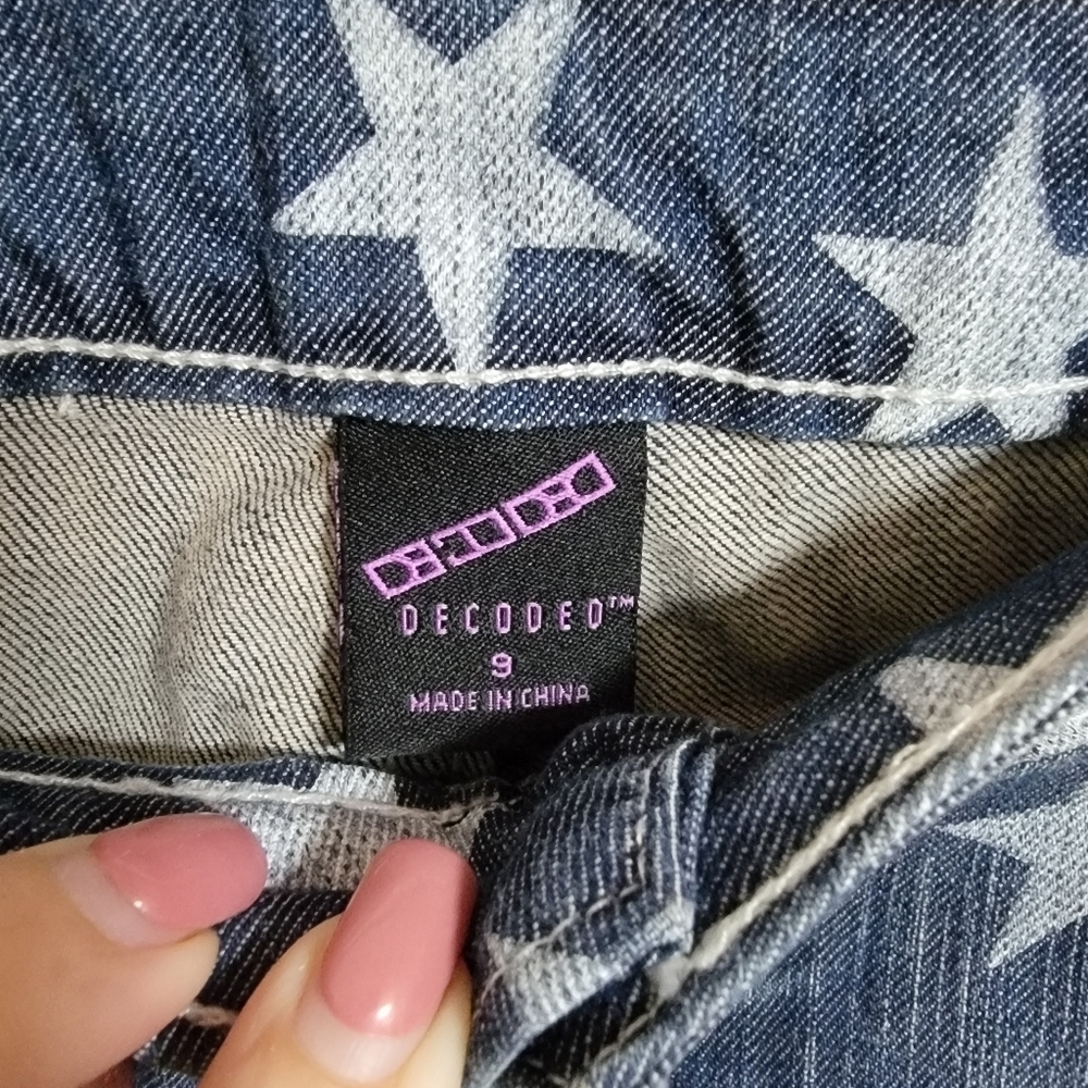 Decoded Star Patterned Blue Jeans - Picture 2 of 3